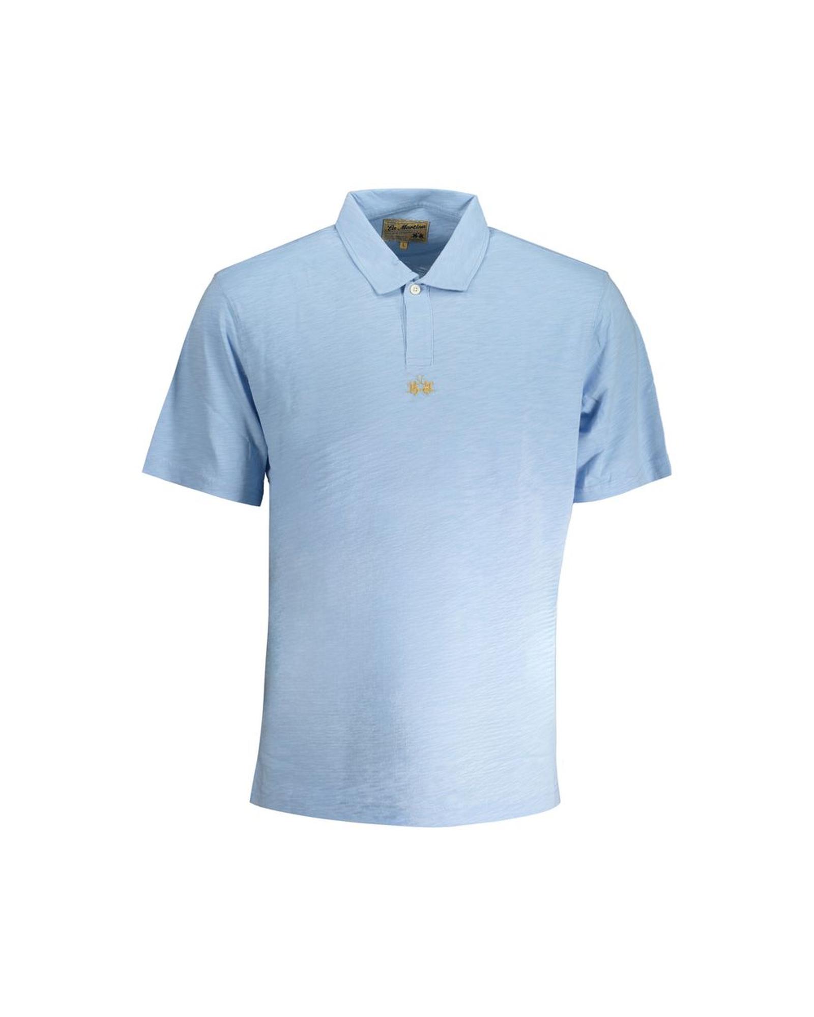 V539-LA-30464-XL-202506170530-00 La Martina Men's Light Blue Cotton Polo Shirt - XL - Image 1