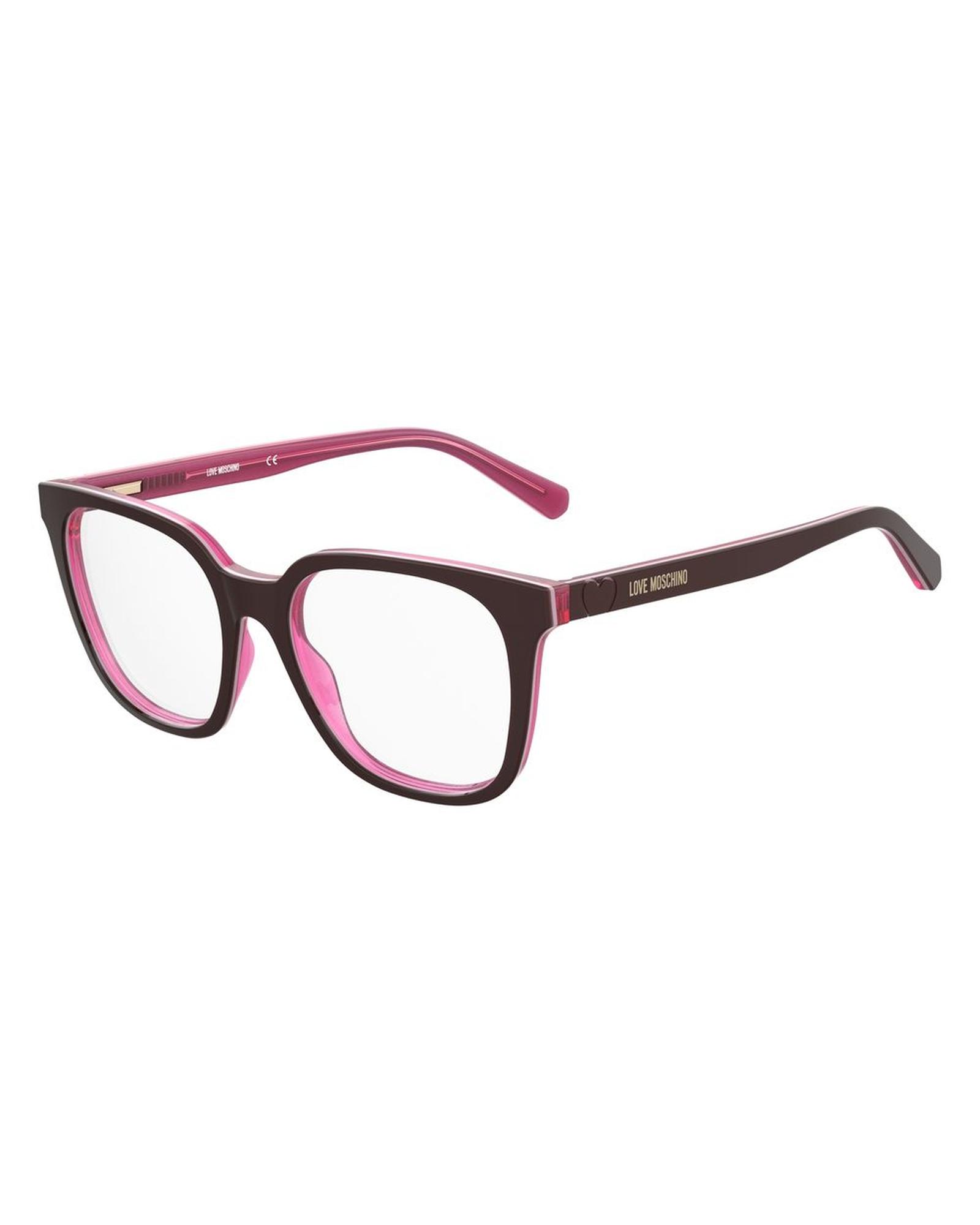 V539-LMMOL590LHFAC-202506170832-00 Love Moschino Women's Burgundy Acetate Frames - One Size - Image 1
