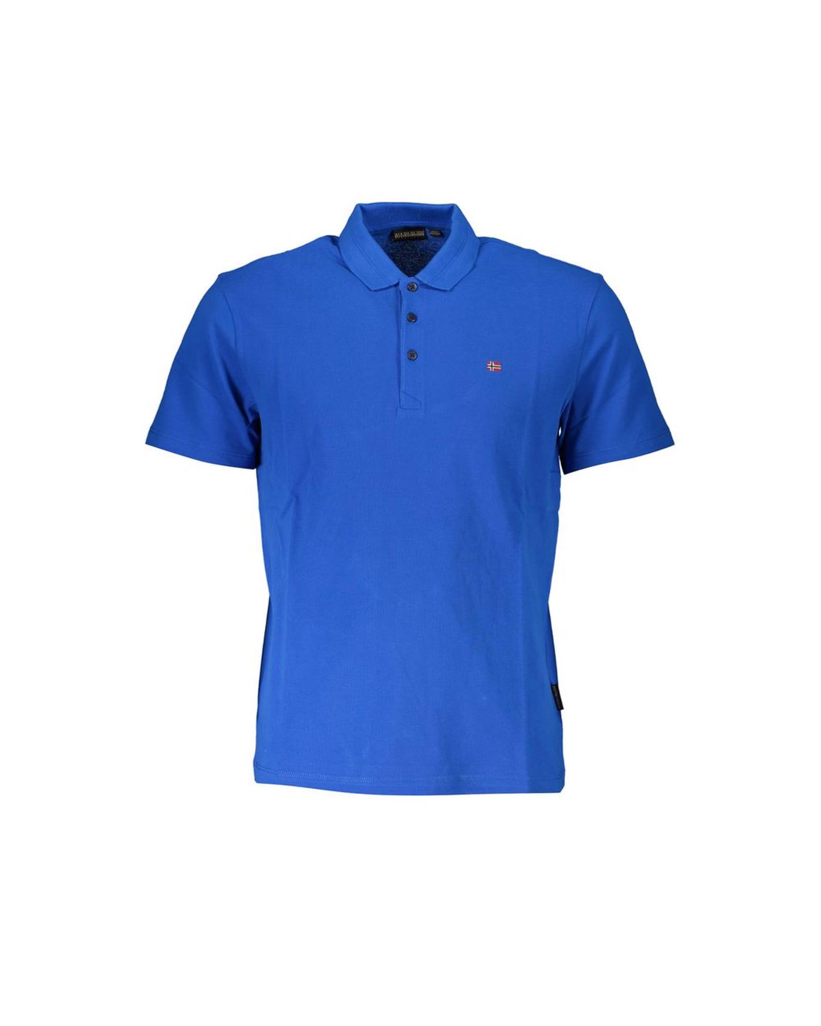 V539-NA-28149-M-171423-00 Napapijri Men's Blue Cotton Polo Shirt - M - Image 1