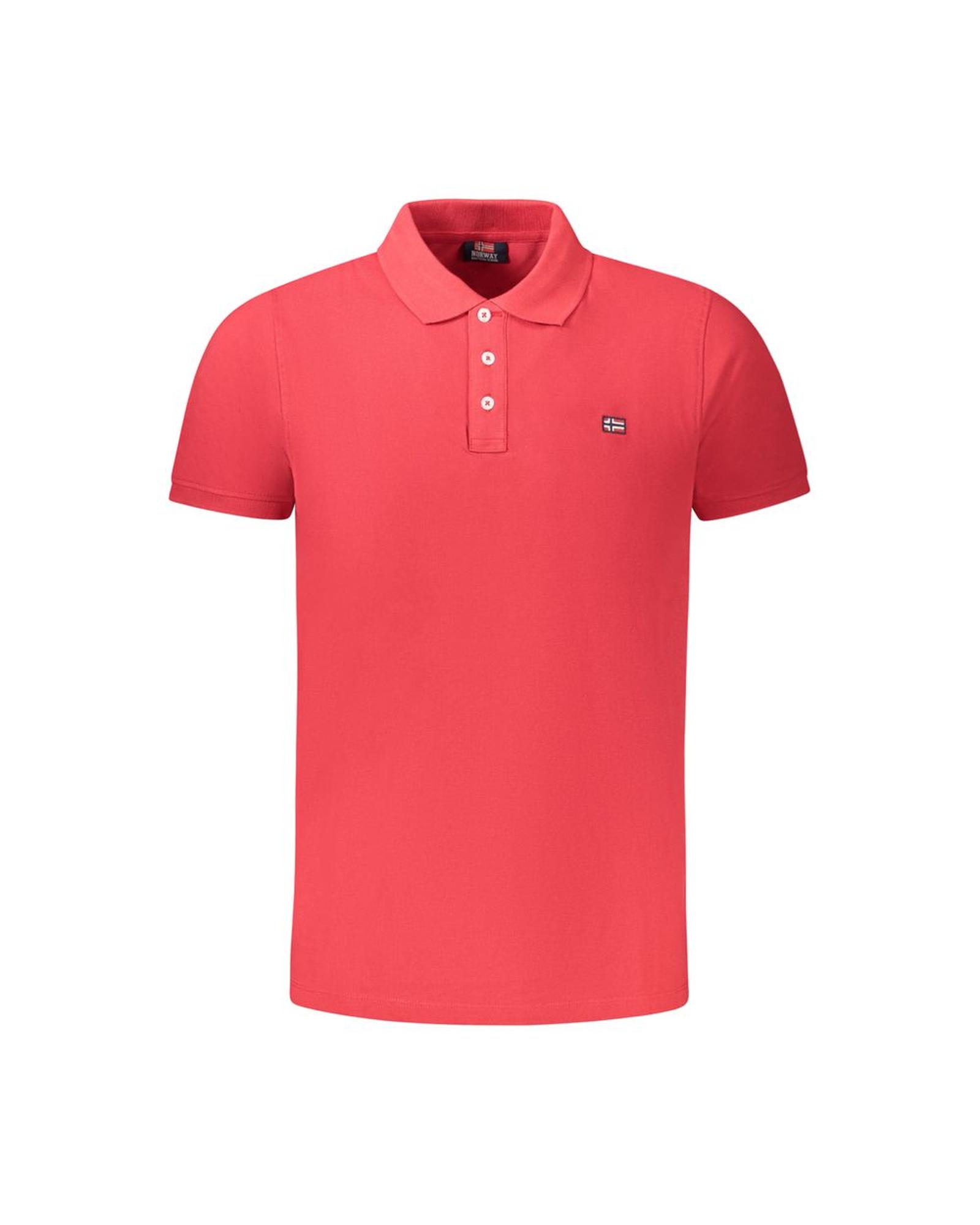 V539-NO-35486-M-202506180005-00 Norway 1963 Men's Red Cotton Polo Shirt - M - Image 1