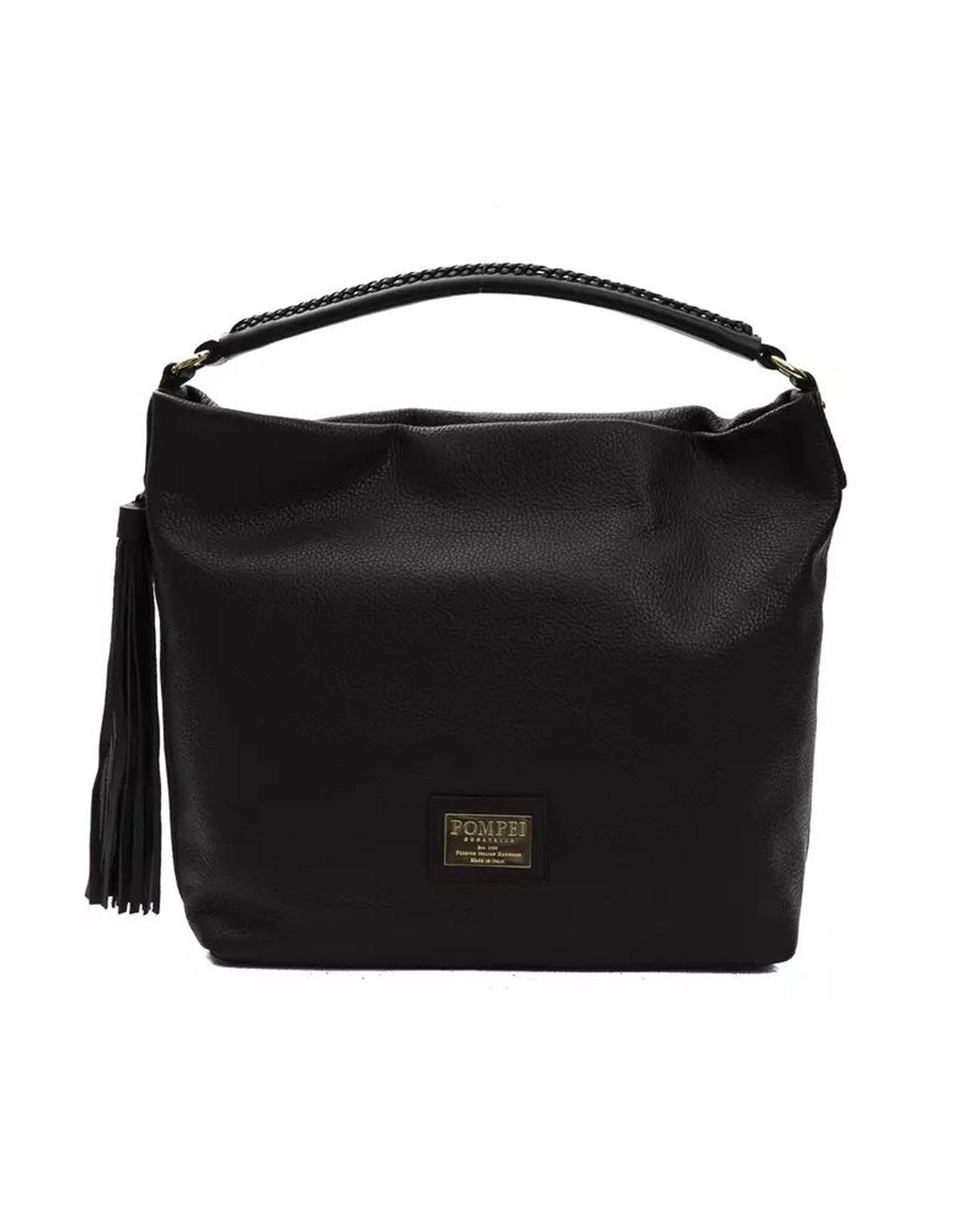 V539-PO-5798-202506180331-00 Pompei Donatella Women's Elegant Black Leather Shoulder Bag - One Size - Image 1