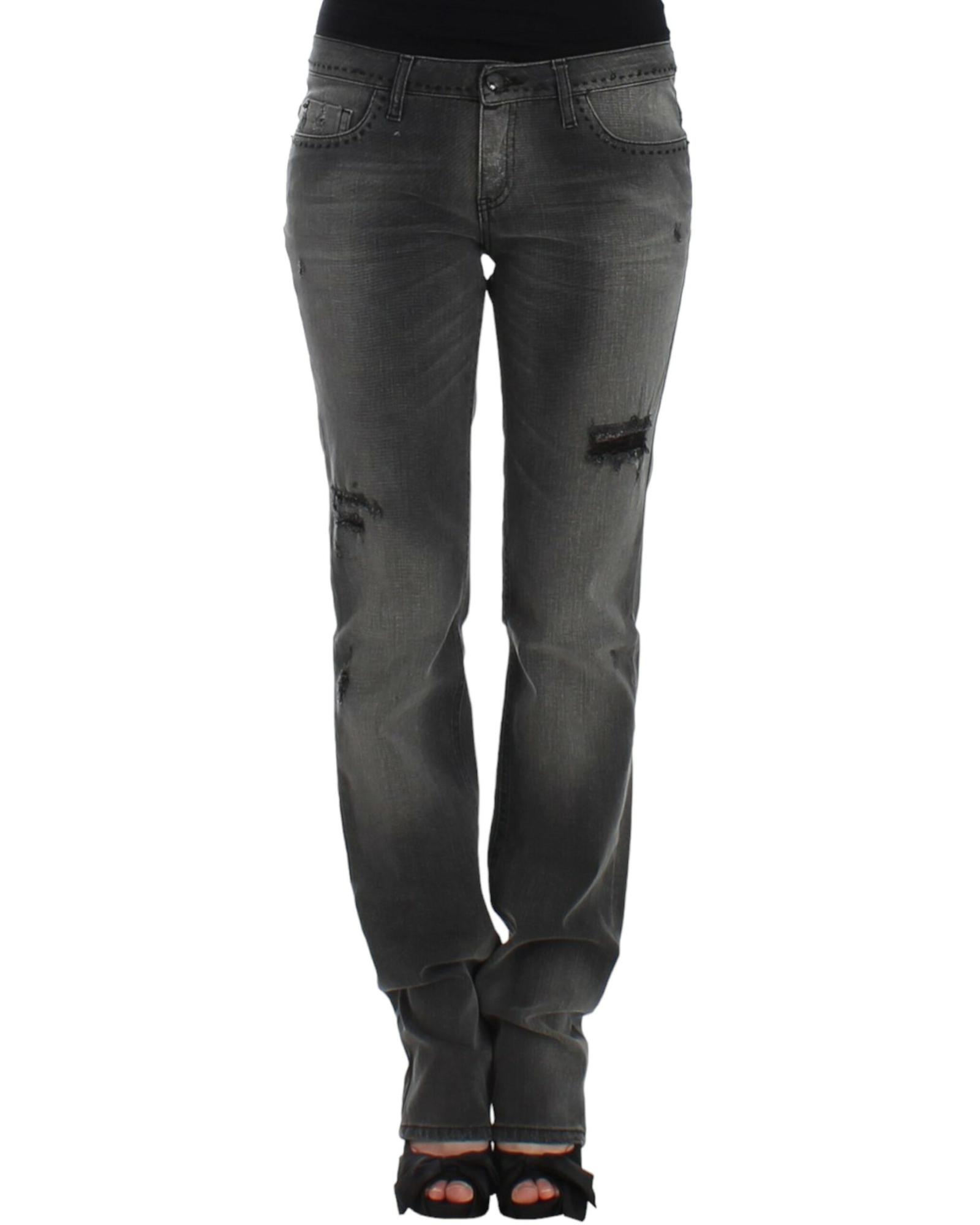 V539-SIG12557-5-202509010525-00 CNC Costume National Gray Straight Leg Jeans W28 US Women - Image 1