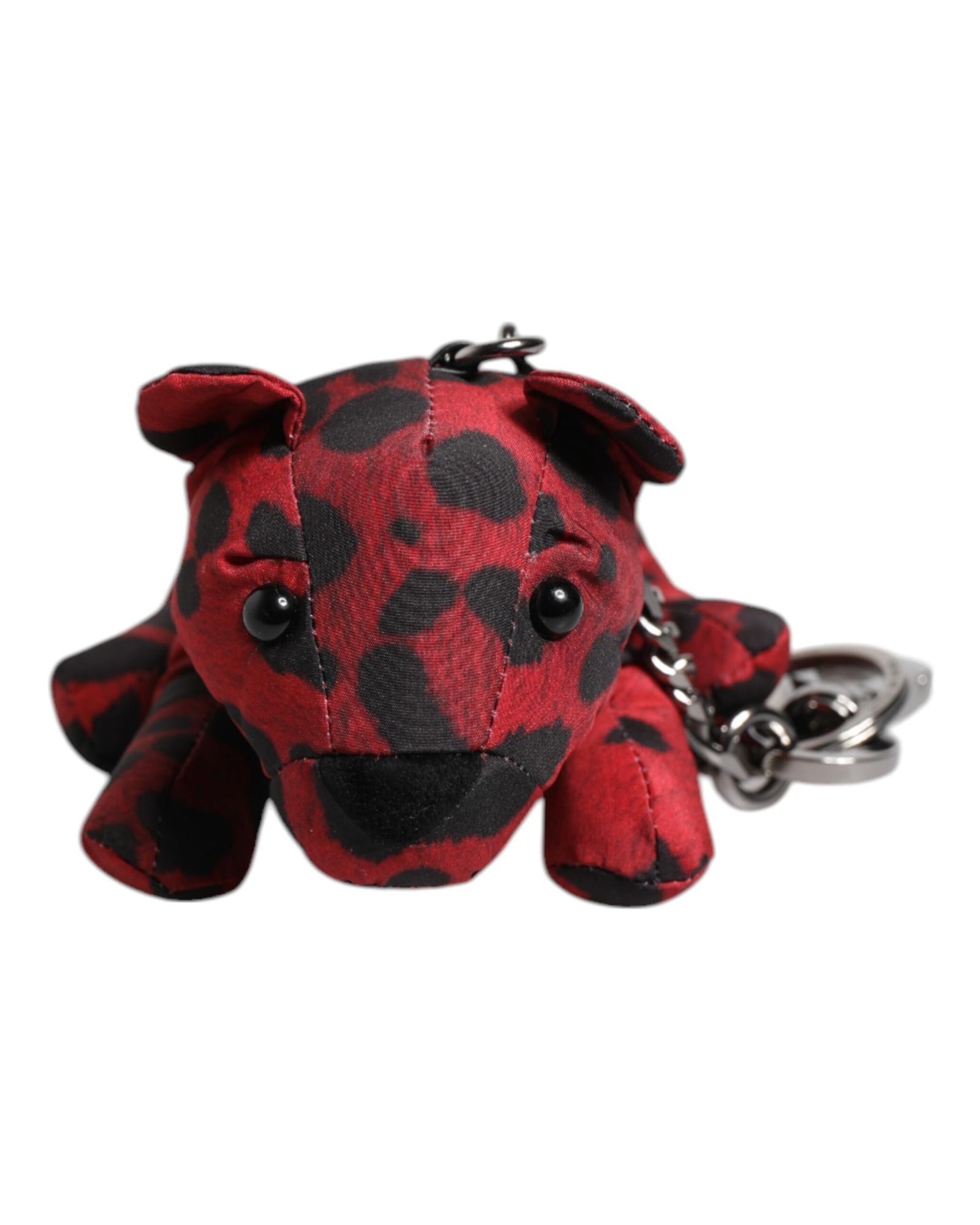 V539-SMY10698-202506180630-00 Dolce & Gabbana Men's Red Black Polyester Animal Silhouette Keychain Keyring - One Size - Image 1