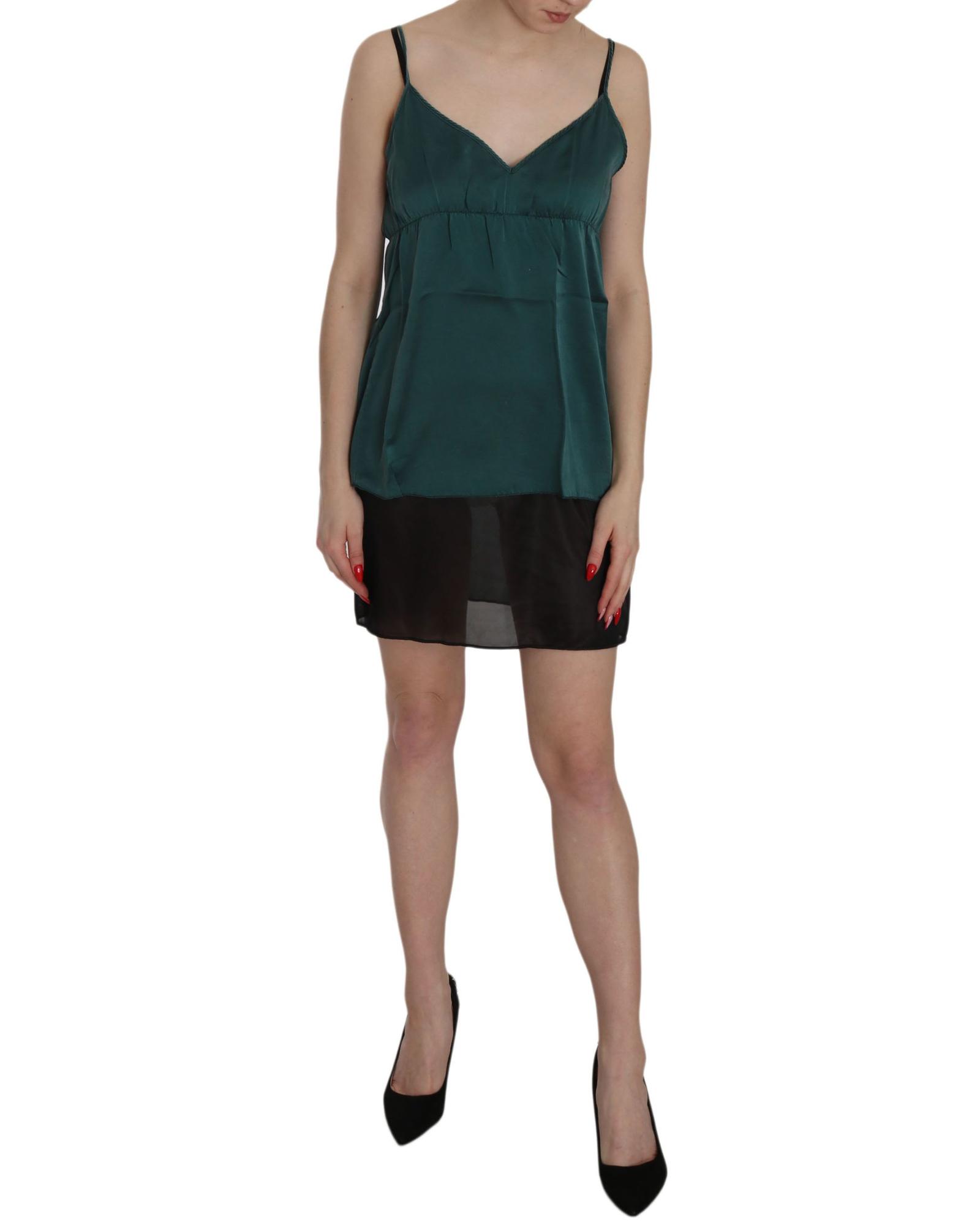 V539-TSH3471-42-202509012120-00 Spaghetti Strap Shift Mini Dress in 100% Silk 42 IT Women - Image 1