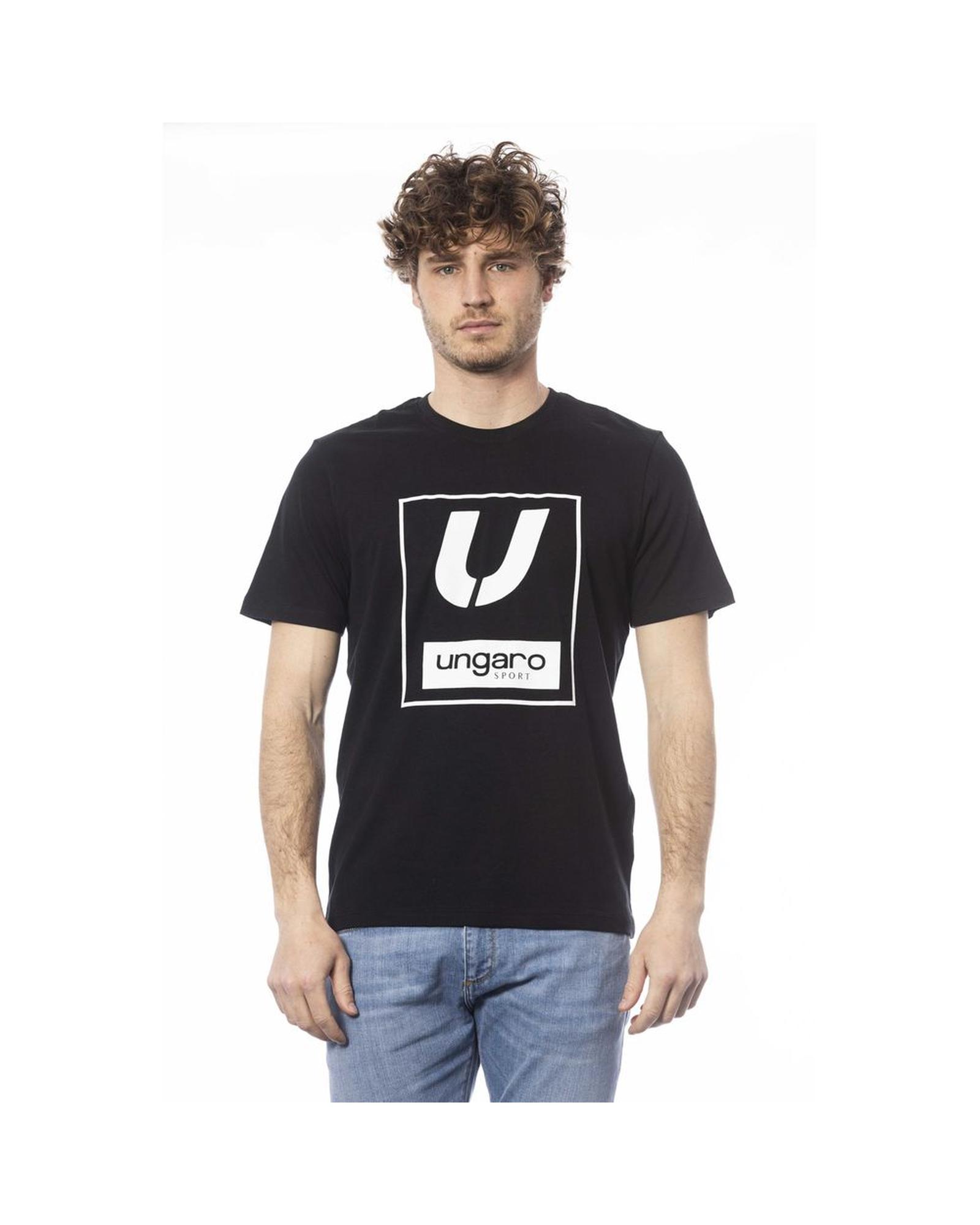 V539-UN-24069-M-202506111705-00 Ungaro Sport Men's Sleek Black Cotton Crew Neck Tee - M - Image 1