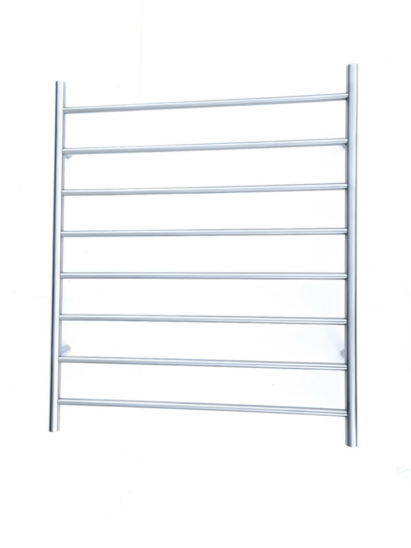 V549-10062ROUNDCHROME-109726-00 Premium Brushed Chrome Towel Rack - 8 Bars, Round Design, AU Standard, 1000x620mm Wide - Image 1
