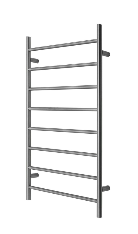 V549-10062ROUNDGUN-109687-00 Premium Gunmetal Towel Rack - 8 Bars, round Design, AU Standard, 1000x620mm Wide - Image 1