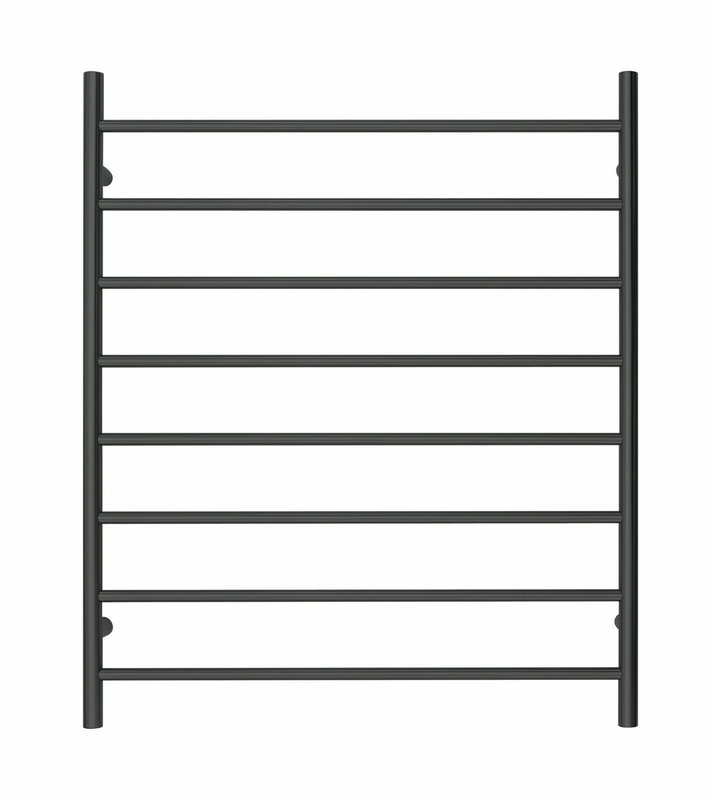 V549-10085ROUNDBLACK-109636-00 Premium Matte Black Towel Rack - 8 Bars, Round Design, AU Standard, 1000x850mm Wide - Image 1