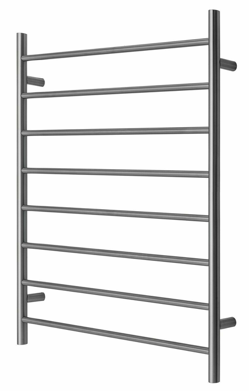 V549-10085ROUNDGUN-109634-00 Premium Gunmetal Towel Rack - 8 Bars, Round Design, NON-heated, 1000x850mm Wide - Image 1