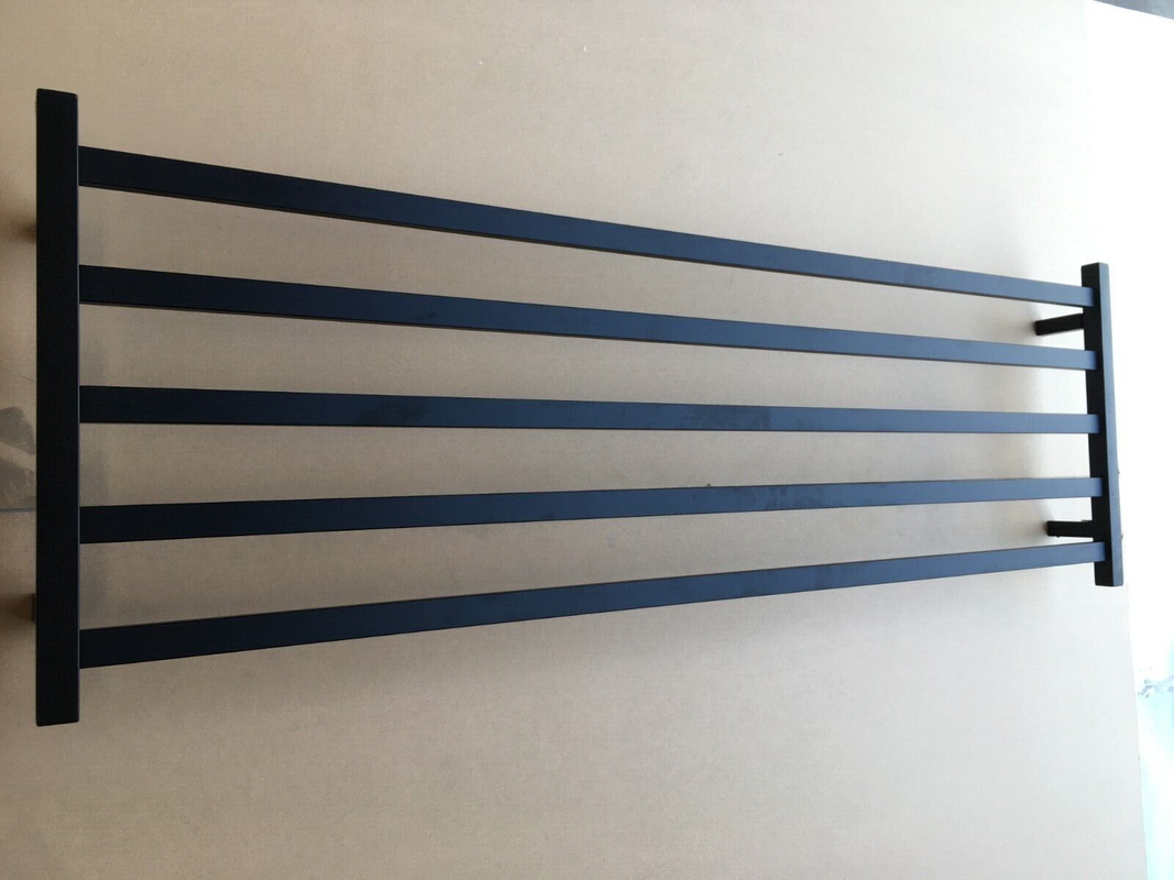 V549-15051SQUAREBLACK-109669-00 Premium Matte Black Towel Rack - 4 Bars, Square Design, AU Standard, 510x1500mm Wide - Image 1