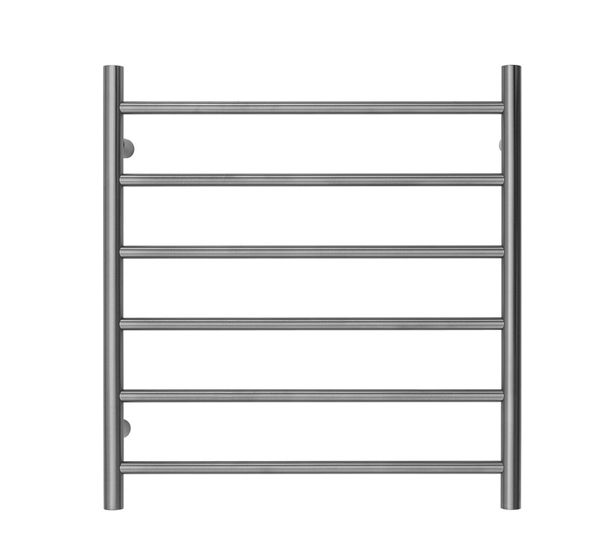 V549-6562ROUNDGUN-109794-00 Premium Gunmetal Towel Rack - 6 Bars, Round Design, AU Standard, 650x620mm Wide - Image 1