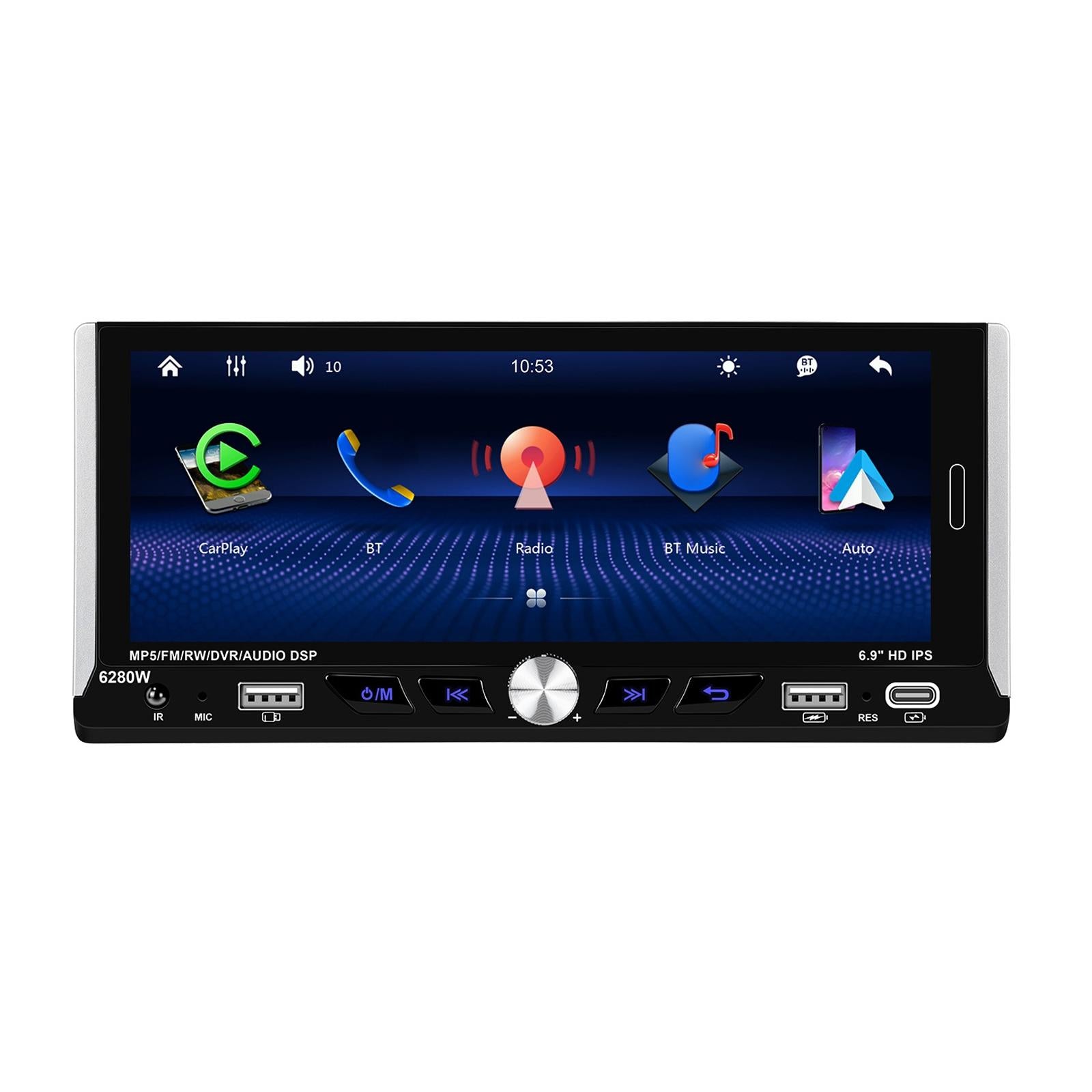 V562-1061764060DBT-202505221328-00 6.9 Inch Car Mp5 Player With Carplay Function & Backup Camera - Standard - Image 1