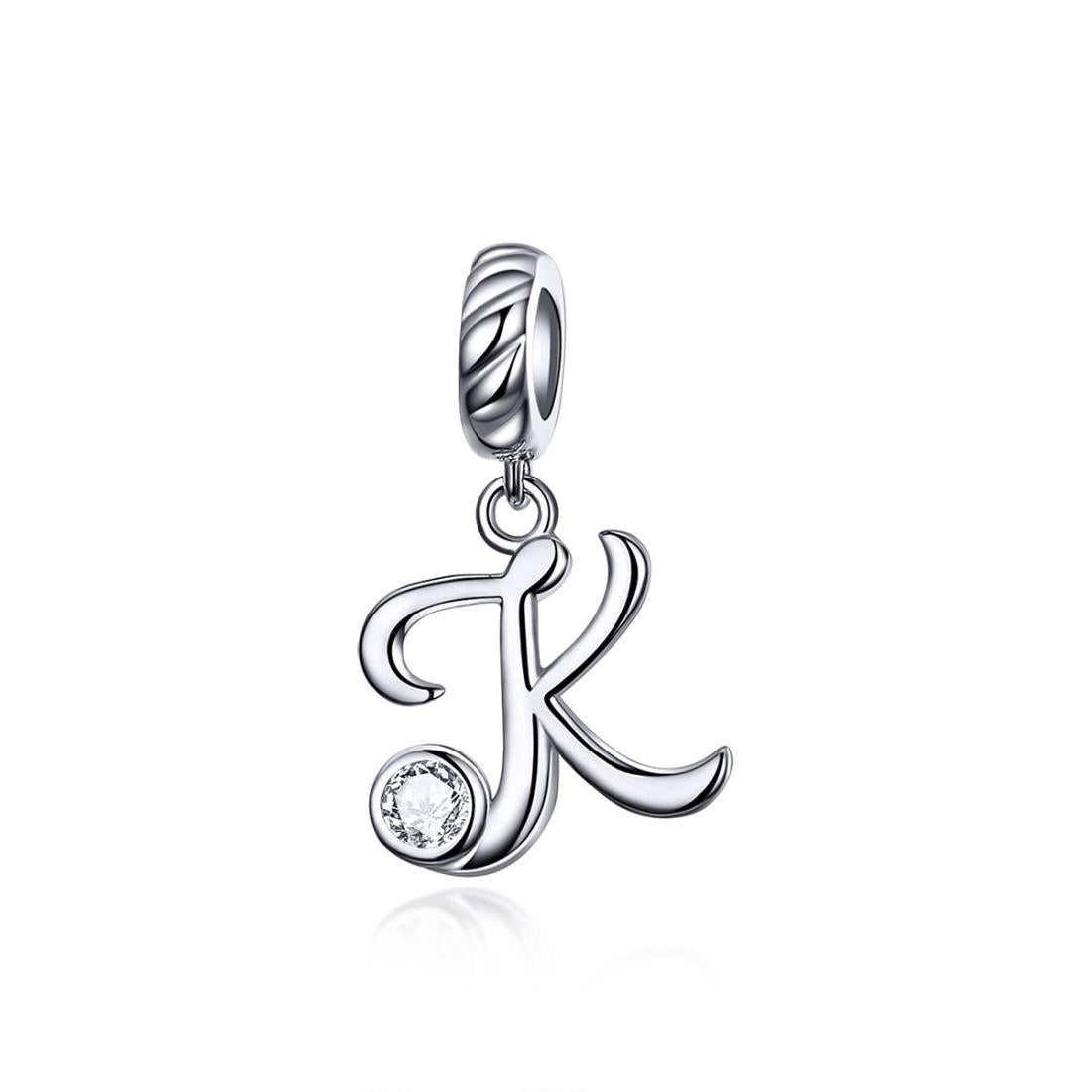 V562-11371600ADE-202504111740-00 925 Sterling Silver 26 English Letter Pendant For Diy Bracelet Or Necklace Style - K - Image 1