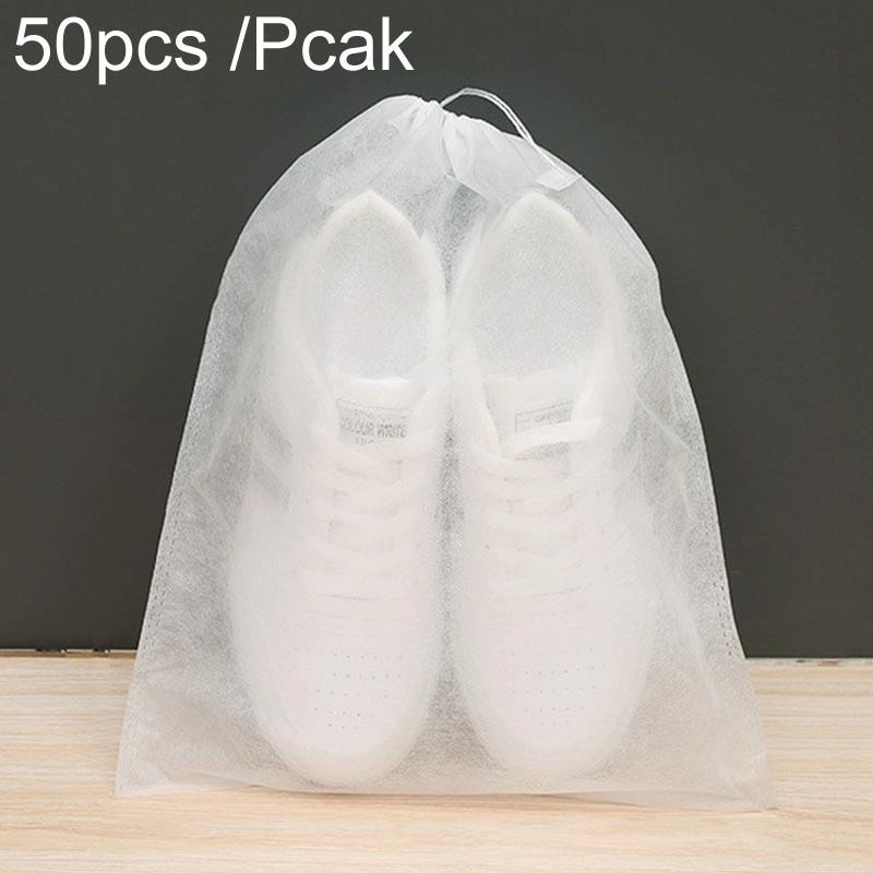 V562-2098154060DBT-202504161821-00 50 Pcs Thickened Non Woven Shoe Storage Bag Portable & Sunscreen - 50Pcs /Pack 32X38Cm Middle - Image 1