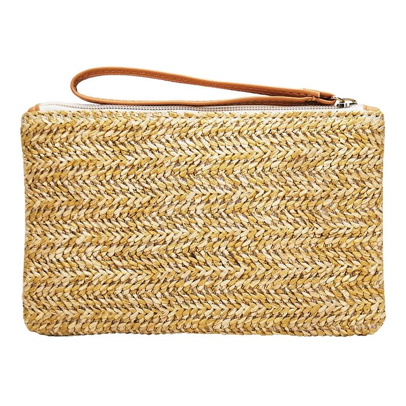 V562-3014032060DBT-202502212325-00 Beach Straw Clutch Coin Purse for Summer Fun - Image 1