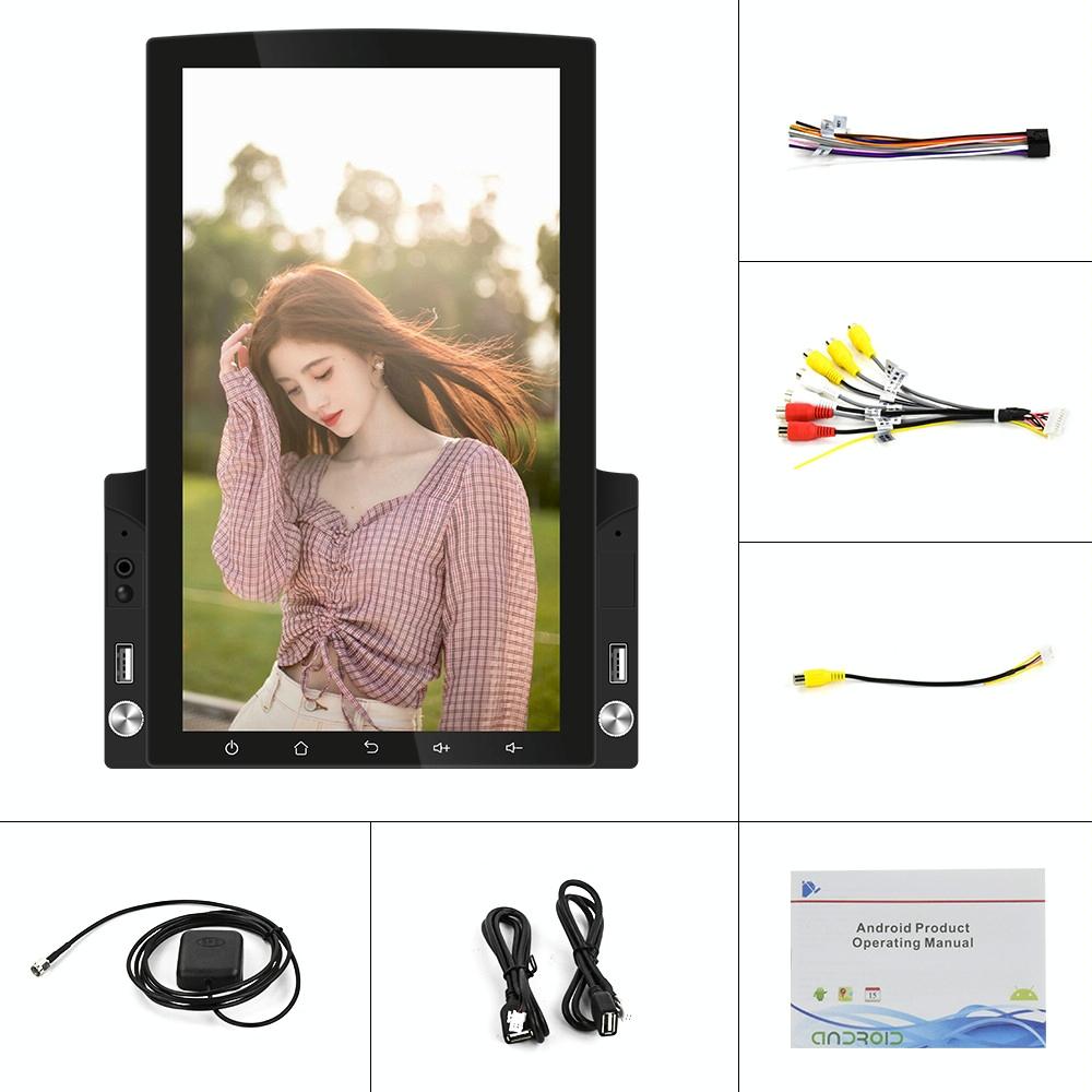 V562-3027107240DBT-202505221323-00 9.7 Inch Vertical Screen Android Car Mp5 Player With Hd 2.5D Glass Standard + 8 Lights Camera - Image 1