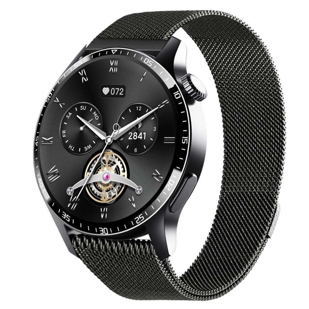 V562-3059305060DBT-202504251912-00 1.35 Inch Smart Watch Bluetooth Calls Health Monitoring 150+ Sports Black - Black Milan - Image 1