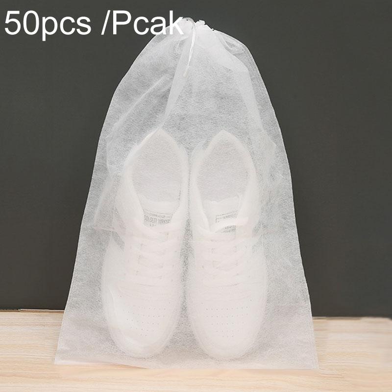 V562-3098154060DBT-202504161821-00 50 Pcs Thickened Non Woven Shoe Storage Bag Portable & Sunscreen - 50Pcs /Pack 32X48Cm Large - Image 1