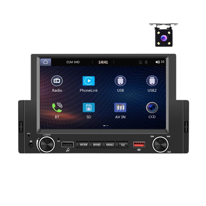 V562-4000794060DBT-202504021906-00 6.2 Inch Single Butt Carplay Car Monitor - Universal Wired Mp5 Player - Standard + Ahd Camera - Image 1