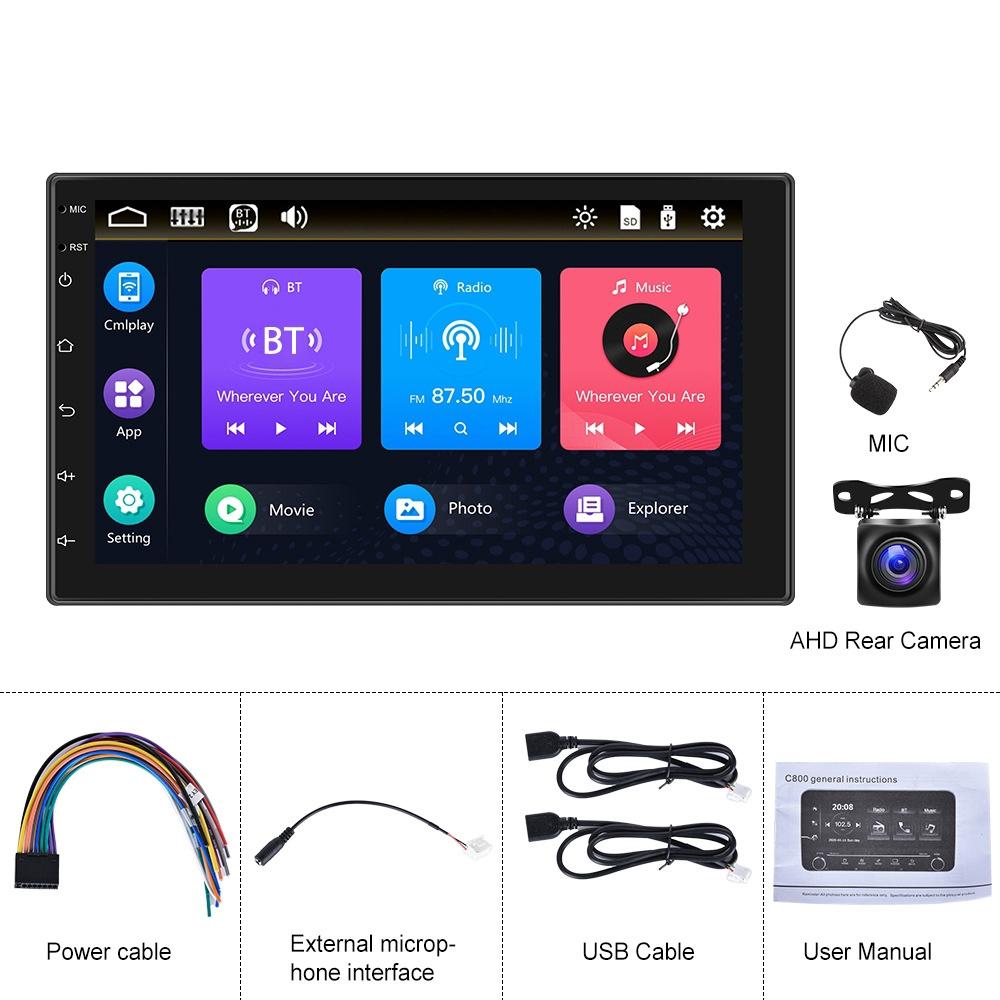 V562-5088823060DBT-202505221325-00 7 Inch Touch Dual Ingot Mp5 Player + Ahd Camera - Universal Bluetooth - Image 1