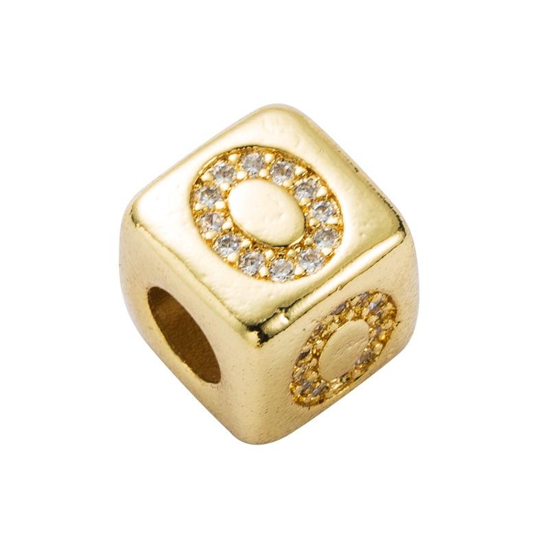 V562-5100396240DBT-202504111652-00 Brass Micro Inlaid Couple Red String Diy Bracelet English Letter Beads Style - O - Image 1