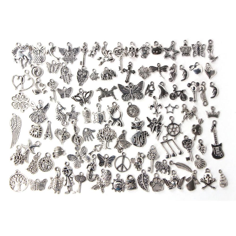 V562-5106940DBT-202504111530-00 100Pcs Mixed Antique European Bracelet Charms Diy Fashion Jewelry - Image 1