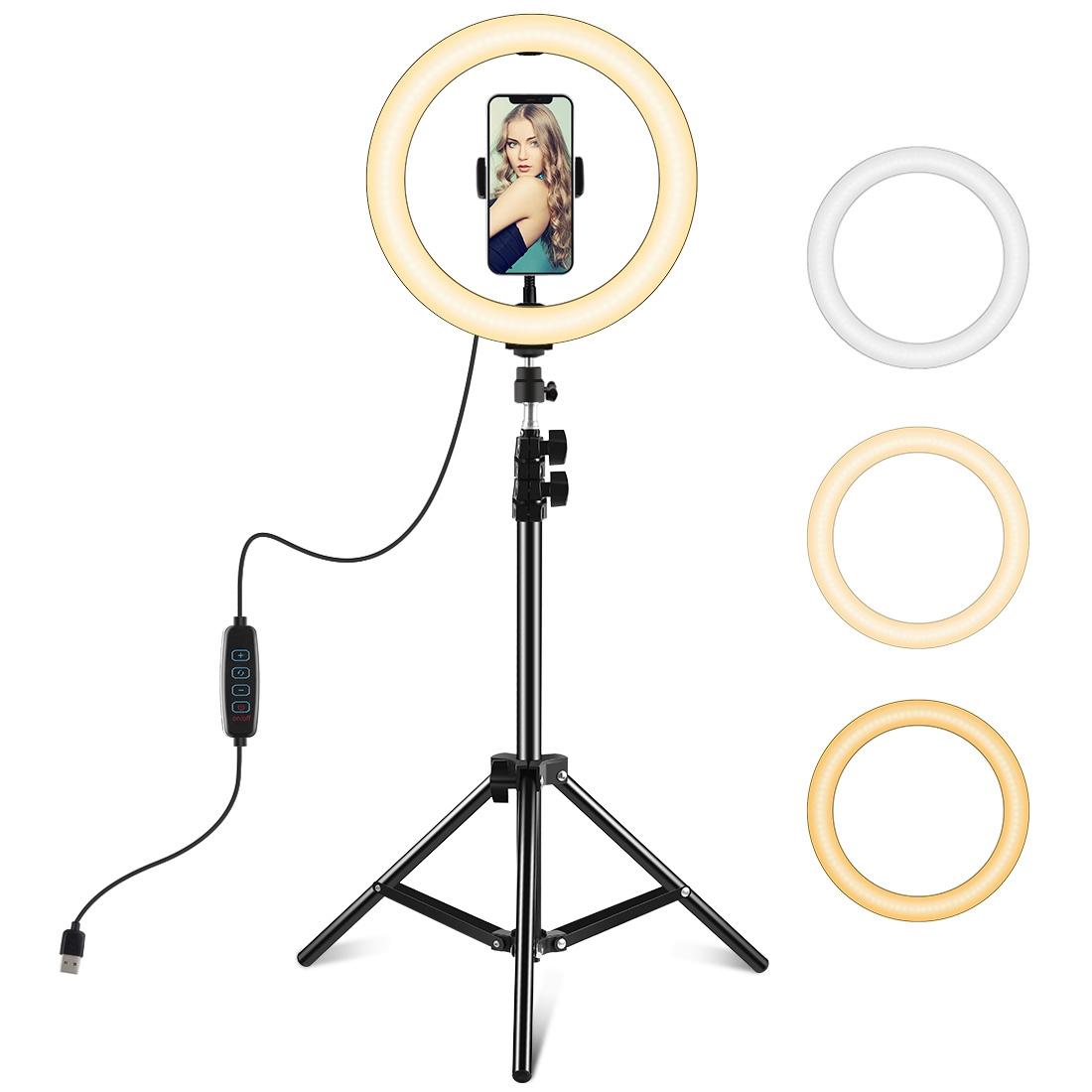 V562-5303TKP-202502212045-00 10.2 Led Ring Light with 1.1m Tripod for Vlogging and Live Streaming - Image 1