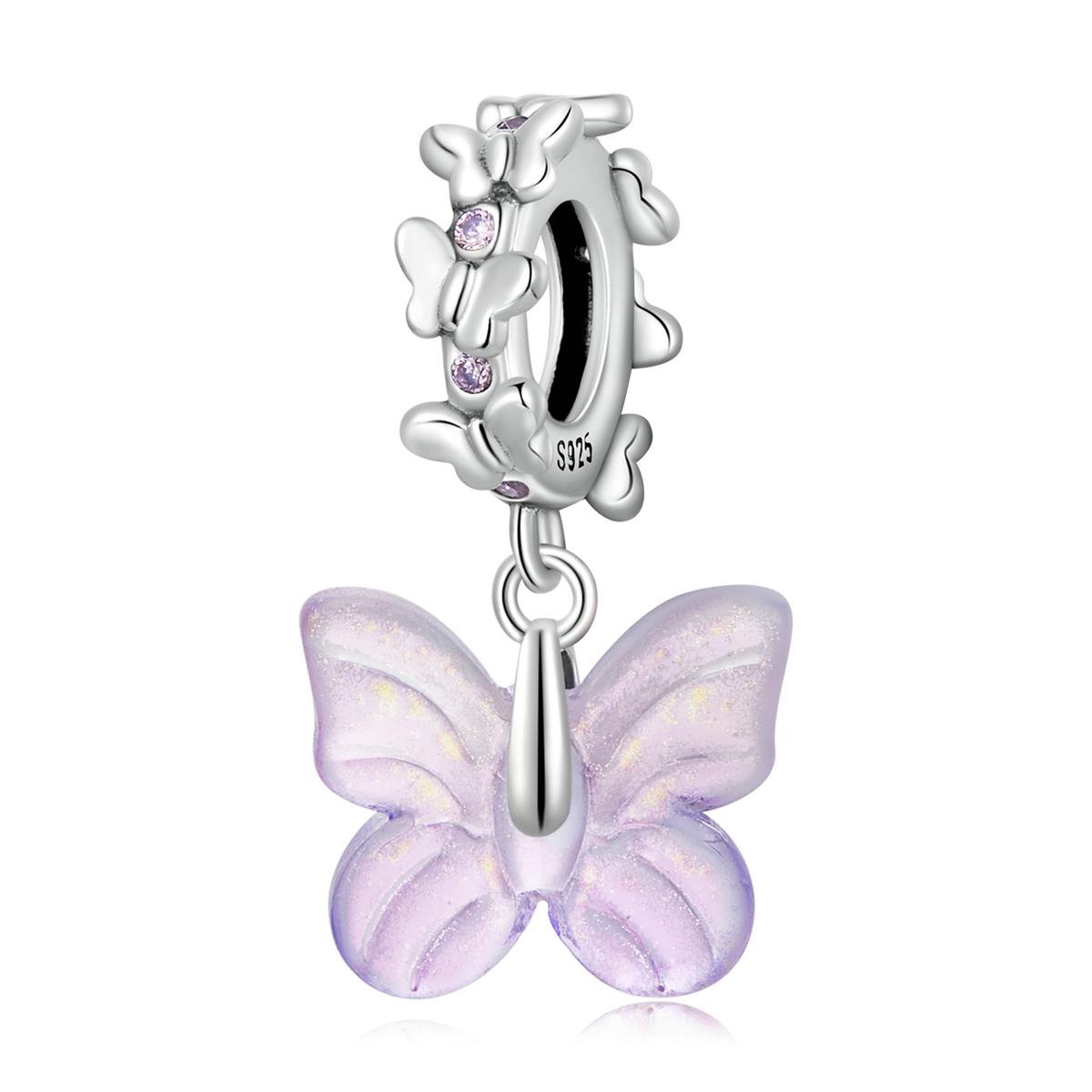 V562-5664200ADE-202504111841-00 925 Sterling Silver Glazed Butterfly Pendant For Diy Bracelets & Necklaces - Image 1