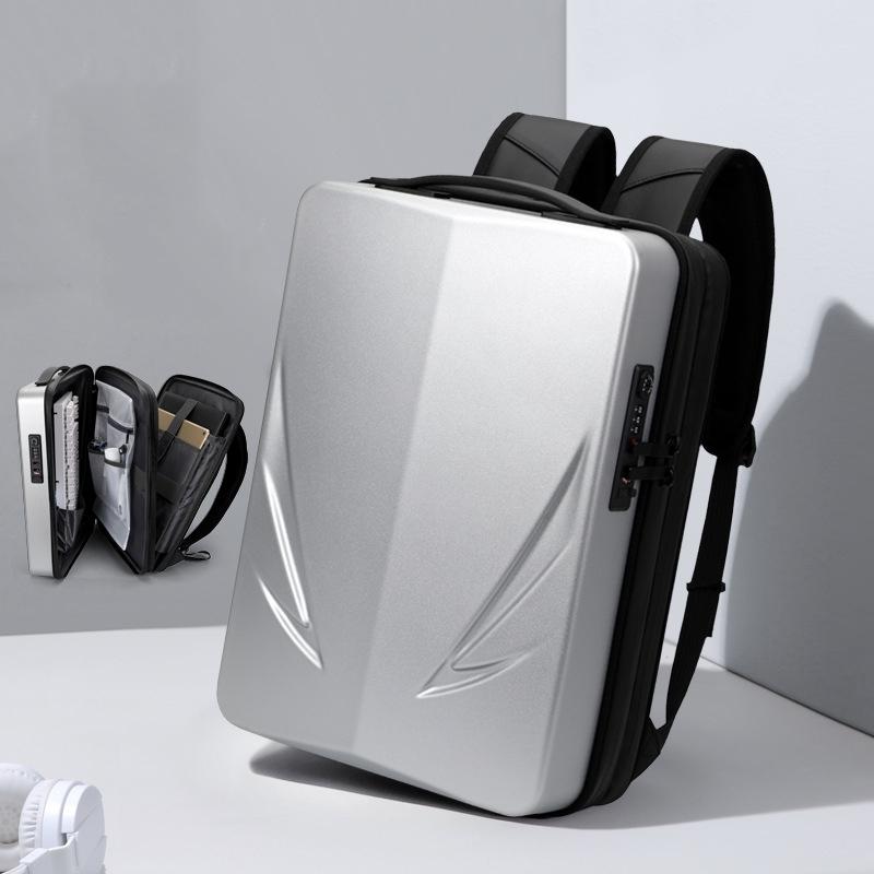 V562-6009922060DBT-202505291706-00 Men Gaming Backpack - Double-layer Hard Shell - Silver - Image 1