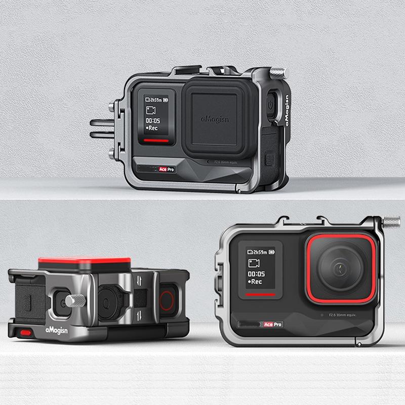 V562-62134060DBT-202503062040-00 Metal Rabbit Cage Protective Frame for Insta360 Ace Pro / Ace Amagisn - Image 1