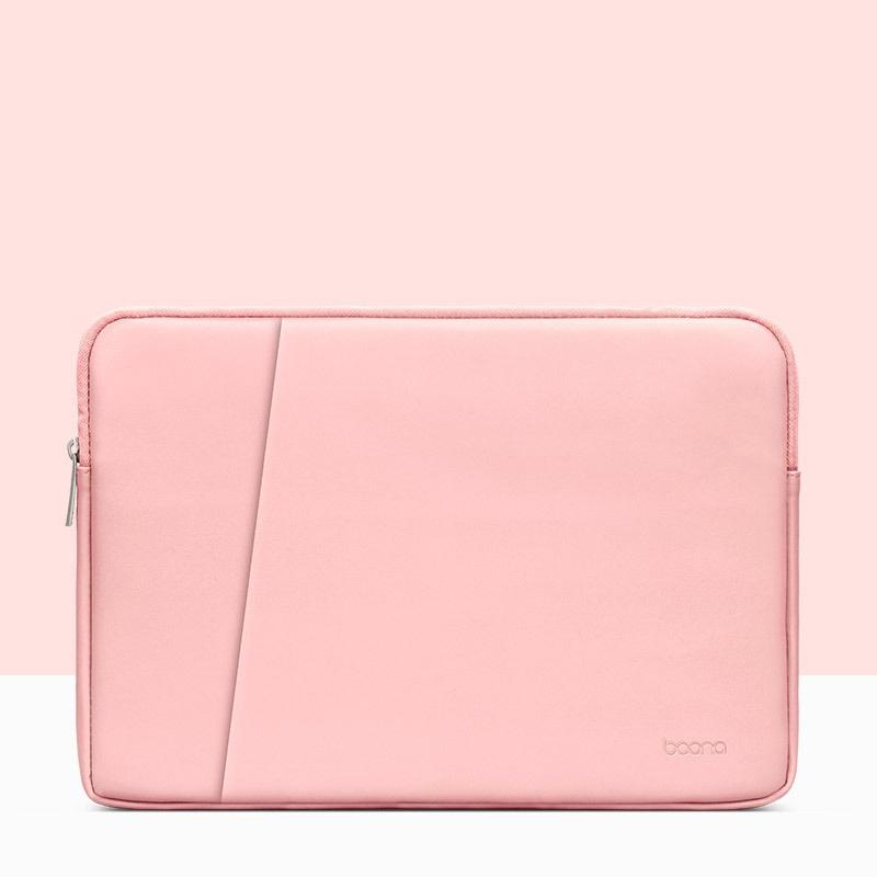 V562-6531475950DBT-202504022116-00 Double-Layer Leather Laptop Bag - Pink - 16 / 17 Inch - Image 1