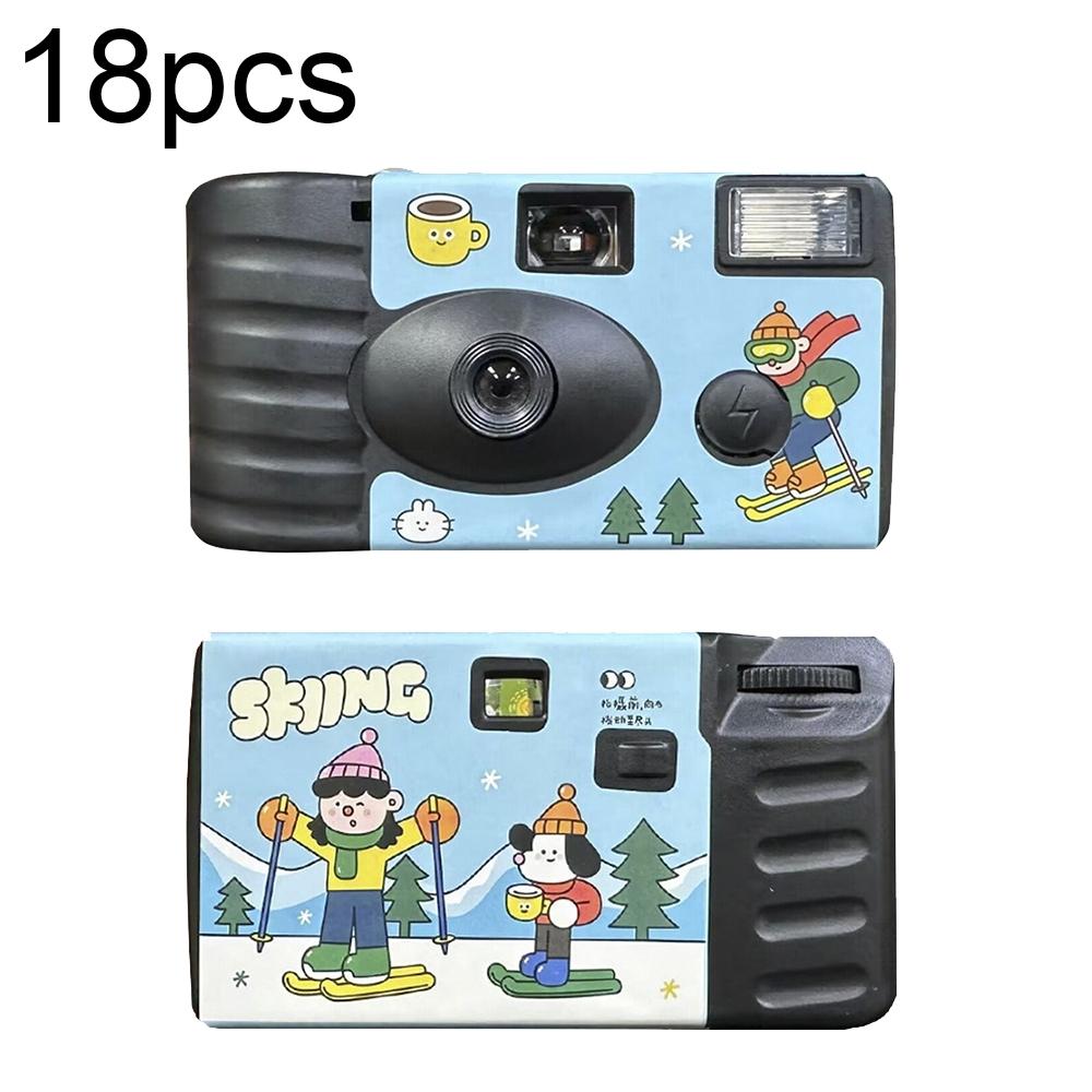 V562-7001743060DBT-219529-00 18pcs Sking Retro Film Camera Waterproof Cartoon Decorative Stickers Without Camera - Image 1