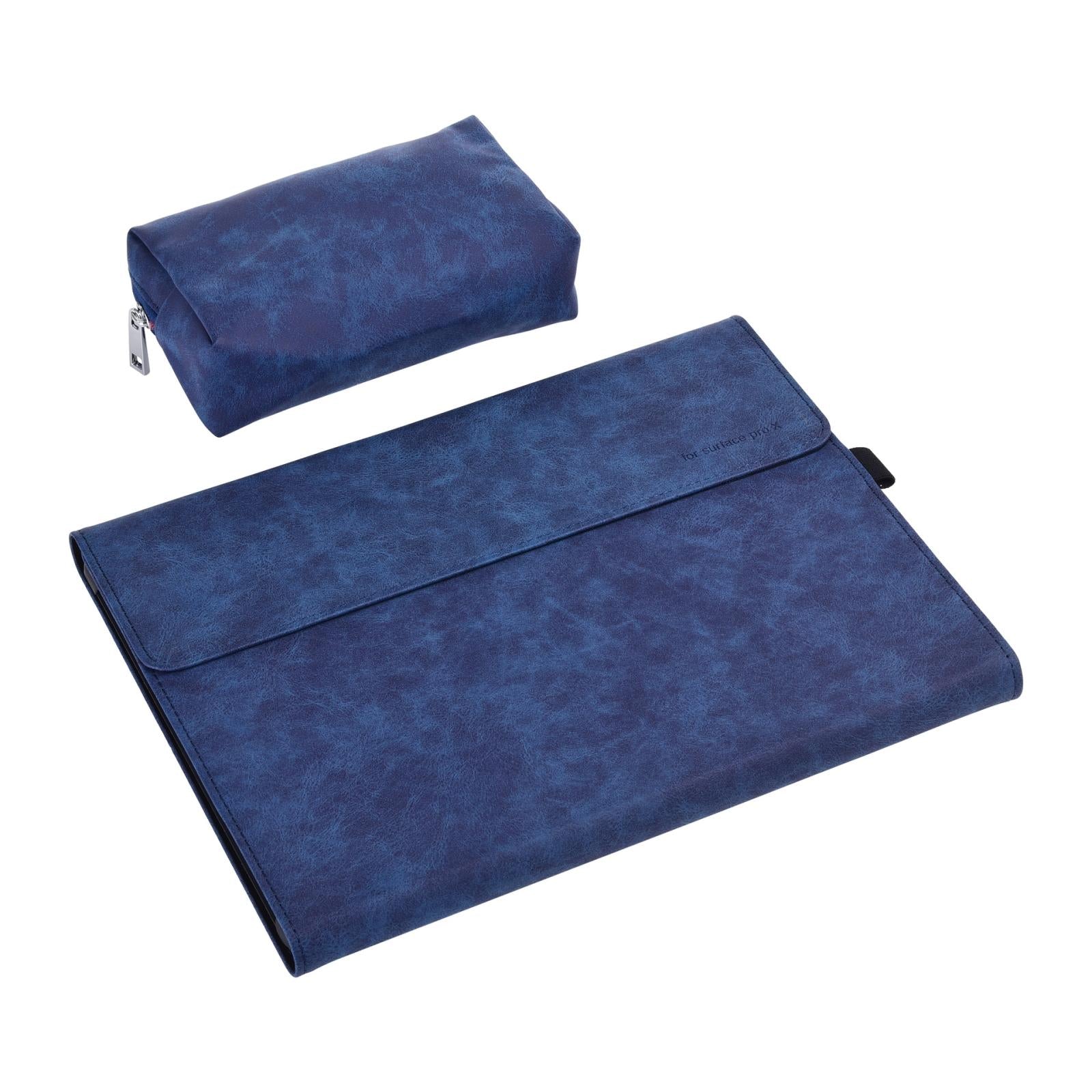 V562-7091191060DBT-202504021935-00 Leather Tablet Case & Power Bag For Microsoft Surface Pro X - 13 Inch Dark Blue - Image 1