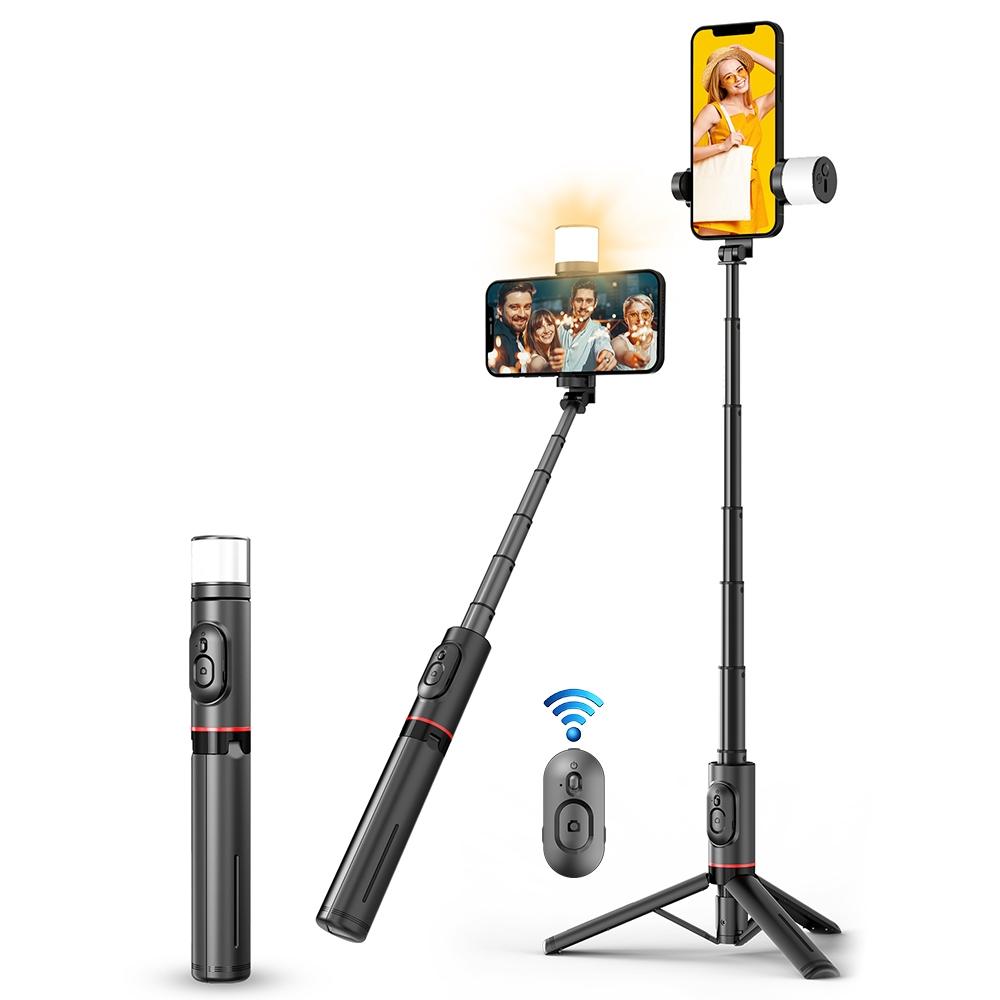 V562-7430PCM-202503061825-00 Rotatable Bluetooth Selfie Stick with Fill Light and Remote Control - Image 1