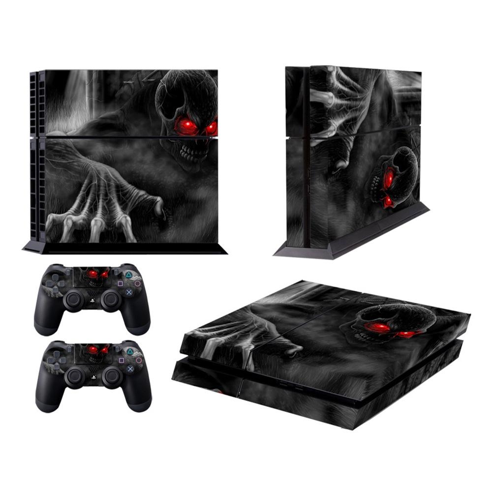 V562-7992TN-202502212205-00 Stylish Dark Devil Pattern Protective Sticker for Sony Ps4 - Image 1