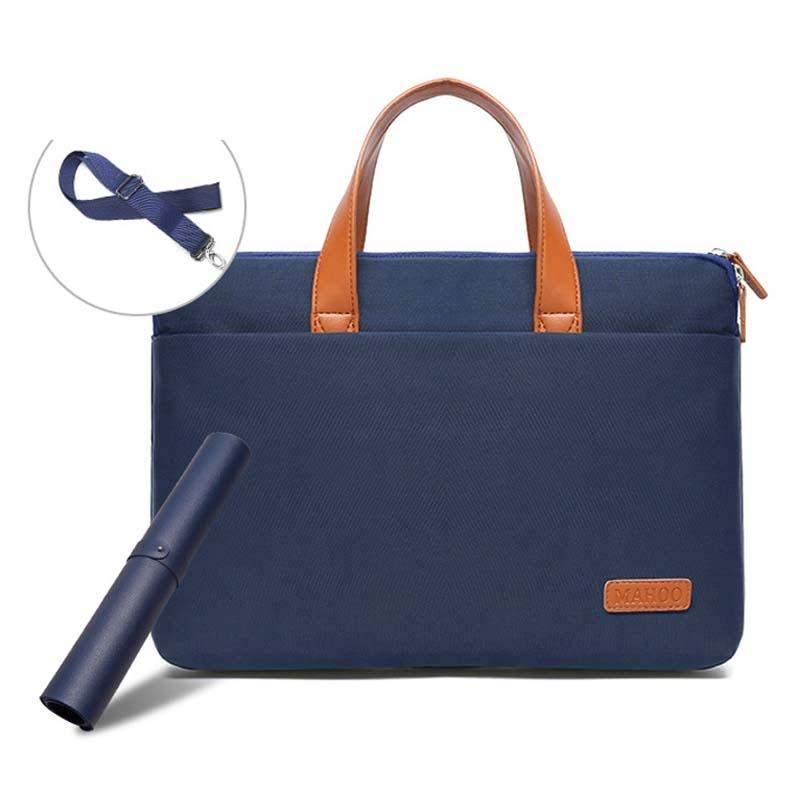 V562-8030536240DBT-202503062205-00 Ultra-thin 15.6-16.1 Macbook Hand Computer Bag with Mouse Pad - Dark Blue & Black - Image 1