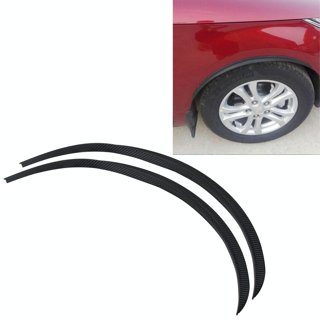 V562-8327SMC-202502260825-00 2 Pcs 45Cm Car Stickers Rubber Large Round Arc Strips Universal Fender Flares Wheel Eyebrow Decal Sticker Eyebrow Car-Covers Black Striped Round Arc Strips - 54Cm - Image 1