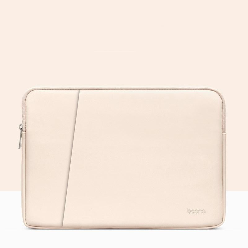 V562-8631475950DBT-202504021952-00 Double-Layer Leather Laptop Bag - Apricot - 16 / 17 Inch - Image 1