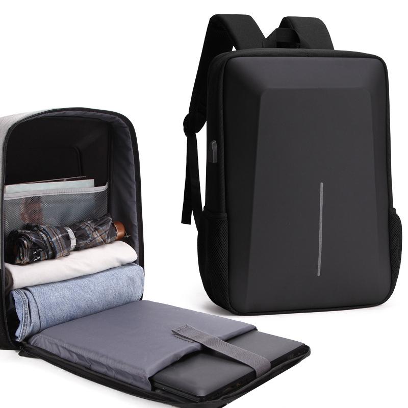 V562-9047432060DBT-202504251611-00 Hard Shell Backpack Alloy Frame Anti-theft Computer Bag for Men Black - Image 1