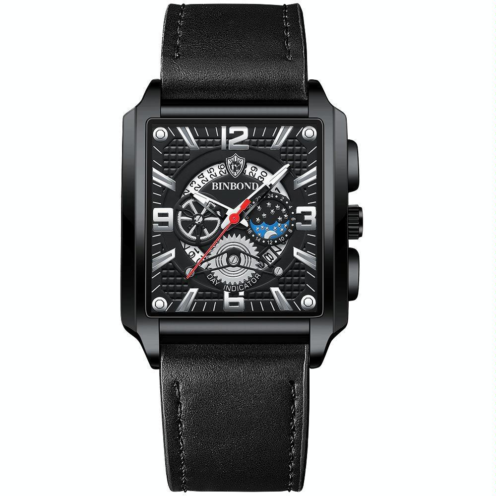 V562-9065233060DBT-202503061732-00 Vintage Square Men Quartz Watch with Multifunction and Luminous Display - Image 1