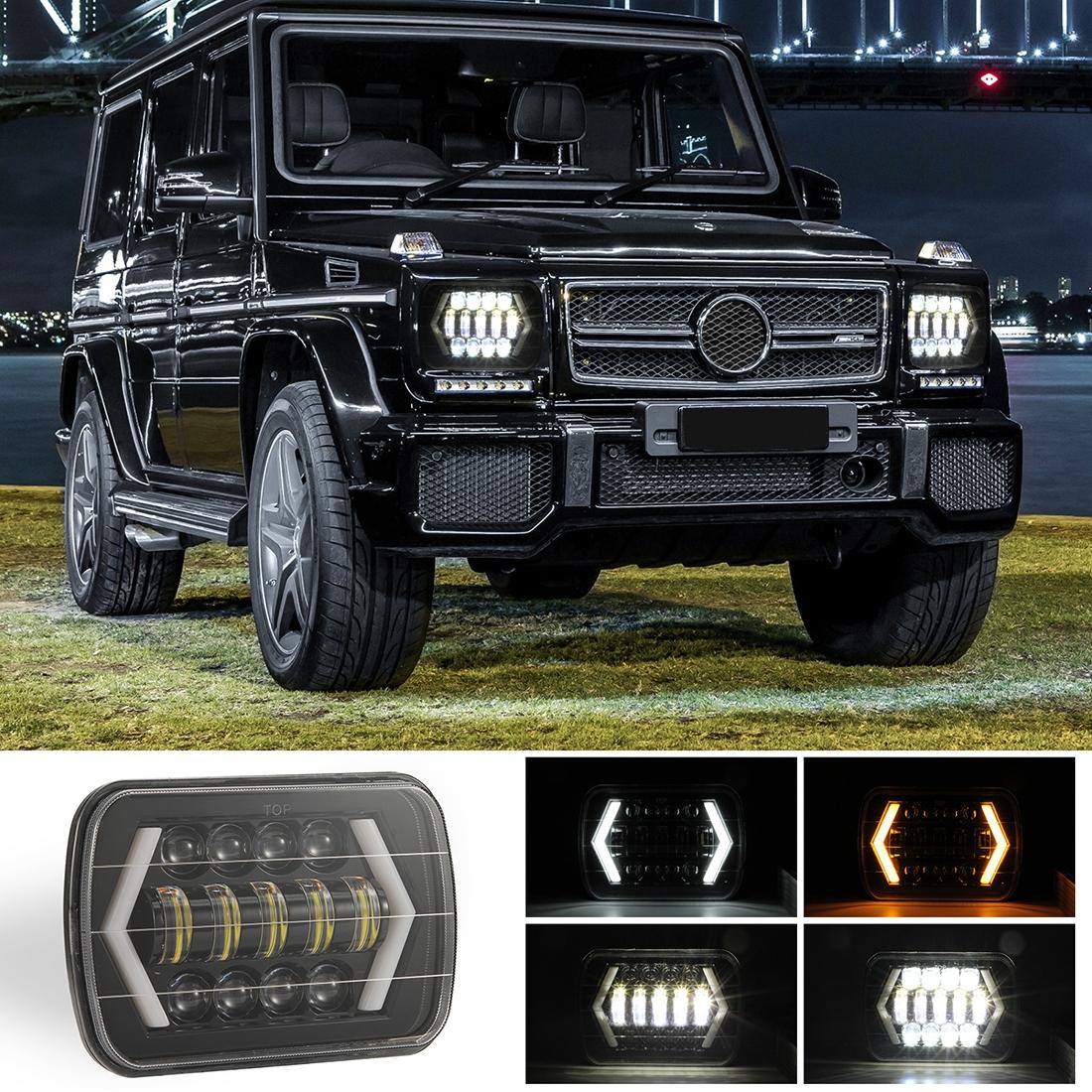 V562-9352SMC-202503051952-00 7 Inch H4 Dc 9V - 30V 3000Lm 6000K 30W Ip67 8Led Lamp Beads Car Square Shape Led Headlight Lamps For Jeep Wrangler - Image 1