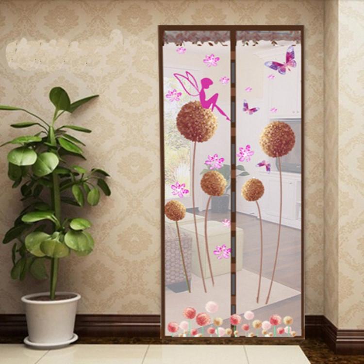 V562-A1019477140DBT-202506201710-00 90x210cm Magnetic Summer Mosquito Screen Door Curtain - Coffee - Image 1