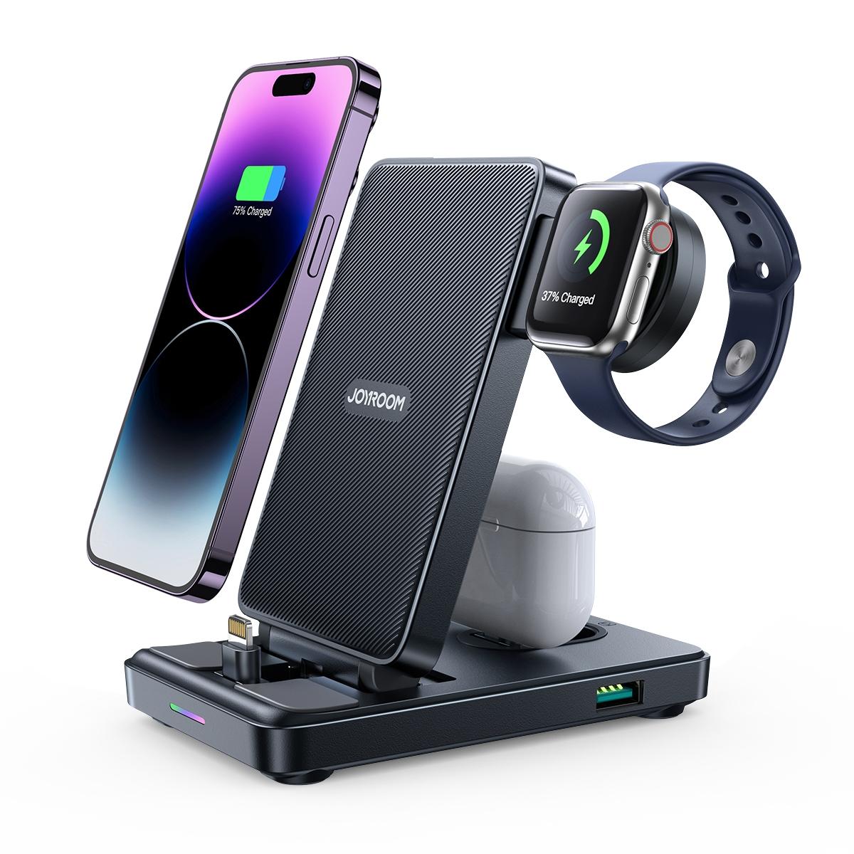 V562-A102247400ADE-202504212111-00 4 In 1 Wireless Charging Stand For Iphone / Airpods / Apple Watch Black - Image 1