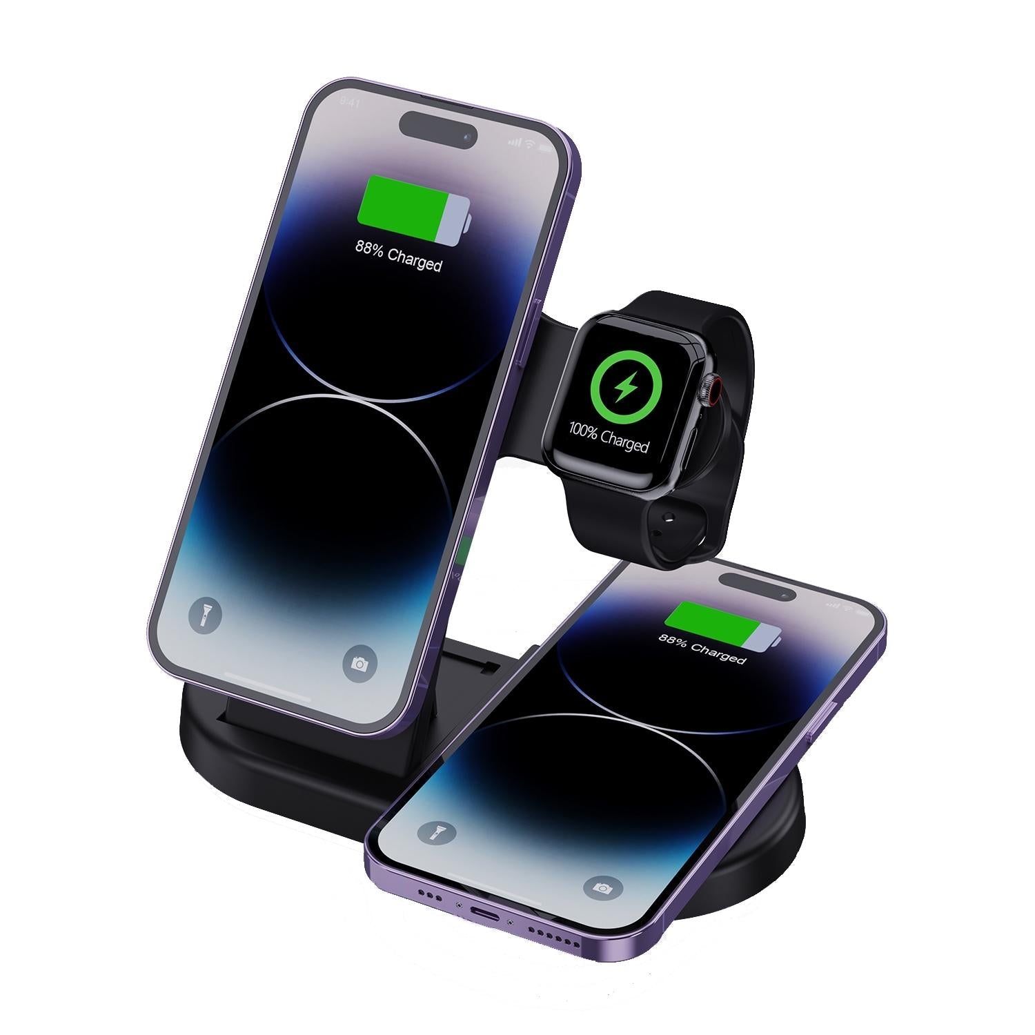 V562-A103022600ADE-202504212027-00 4 In 1 Magnetic Wireless Charger Black - Image 1