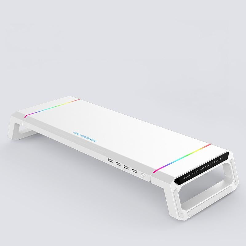 V562-A1031499550DBT-202502271906-00 Foldable Laptop Stand with Rgb Lighting & Usb Expansion - Monitor Rack - Moonlight White - Image 1