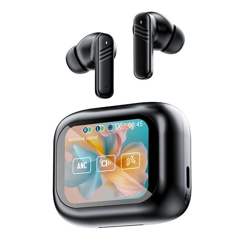 V562-A1031994060DBT-202505261736-00 Wireless Bluetooth Earphones with Touch Screen Anc and Dual Noise Reduction - Black - Image 1