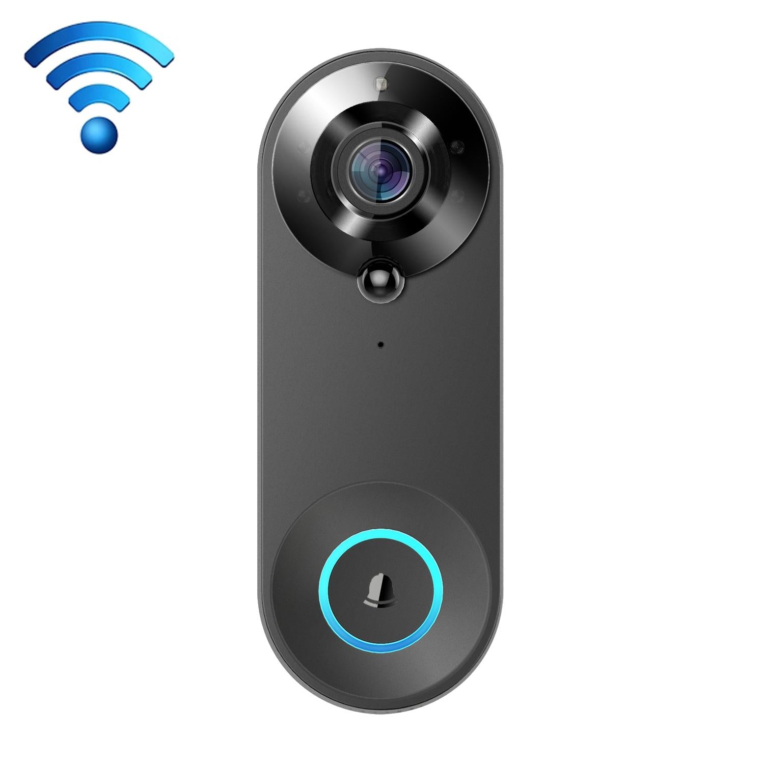 V562-A103206300ADE-202503041941-00 1080P Smart Doorbell With 150 Degree Wide Angle - Black - Image 1