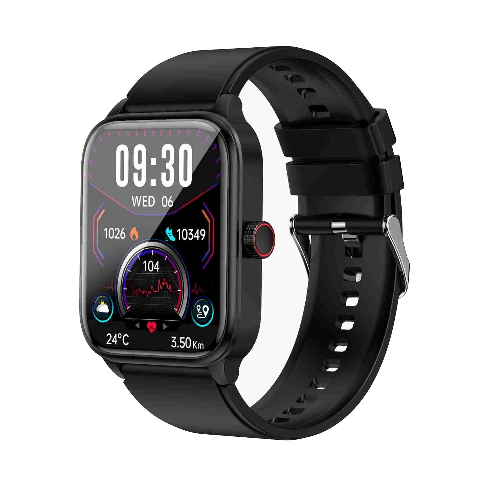 V562-A103878400ADE-202504251936-00 1.91 Inch Ip67 Waterproof Silicone Band Smart Watch Support Ecg / Non-Invasive Blood Glucose Measurement - Black - Image 1