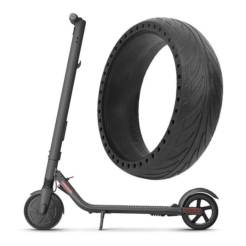 V562-A1039204060DBT-202505211927-00 8x2.125 Inch No-inflate Tire for Ninebot Es1 / 2 / 4 Scooter - Black - Image 1