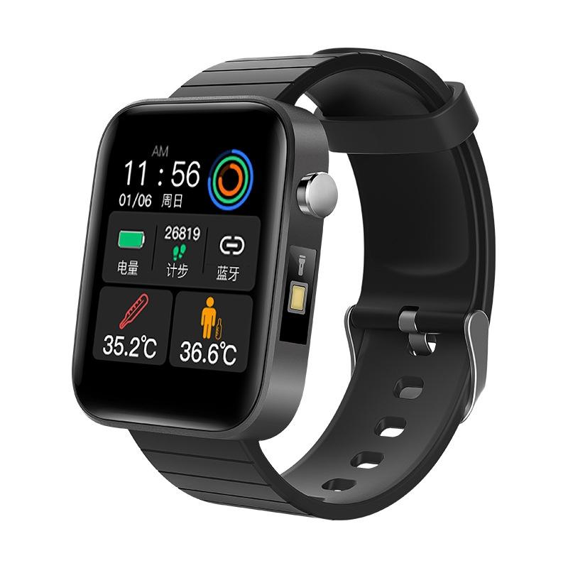 V562-A1040052060DBT-202504251953-00 1.54 Inch Body Temperature Monitoring Smart Watch With Flashlight Function Black - Image 1